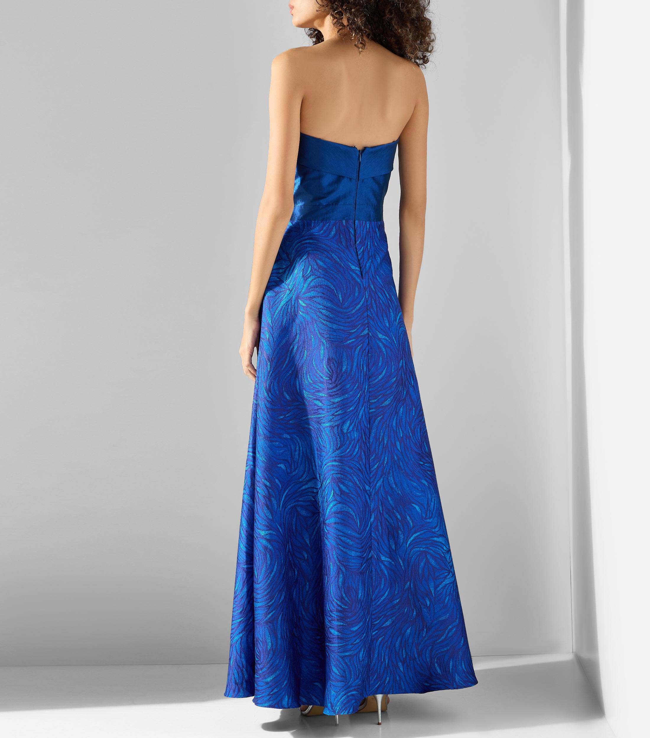 Vestido de fiesta largo estampado Mujer